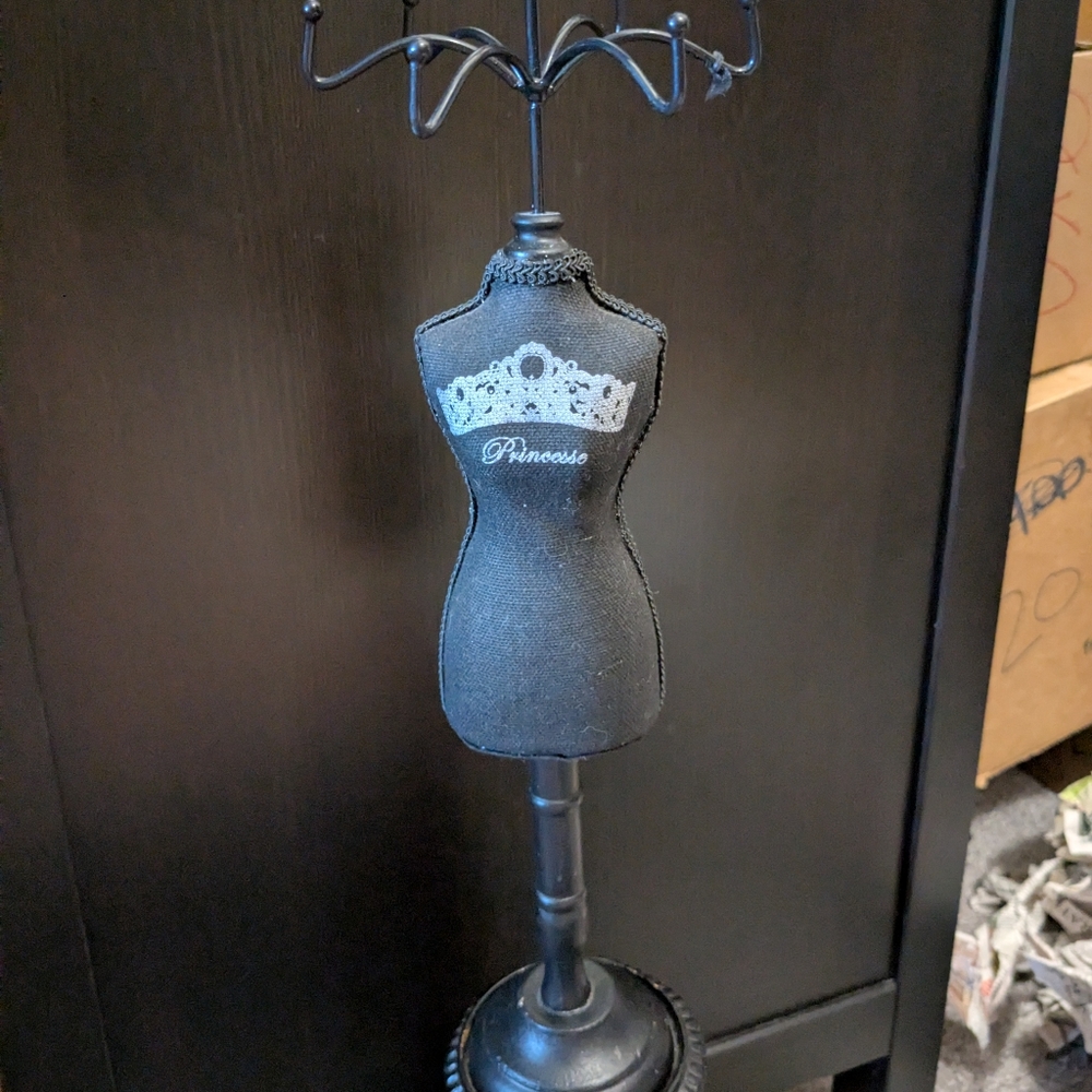 Beautiful Black Wood Jewelry Holder Perfect For Organizing Your Jewelry